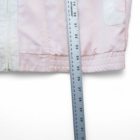 Hunt Club Vintage 80s 90s Silk Full Zip Jacket Pale Pink / Cream Women's M - Picture 6 of 8